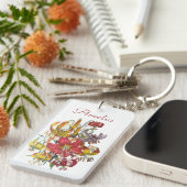 Carnaval van bloemen sleutelhanger (Voorkant Rechts)