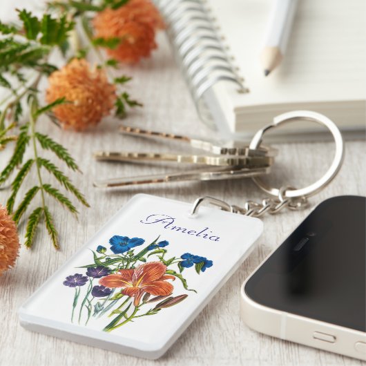 Carnaval van bloemen sleutelhanger (Voorkant Rechts)