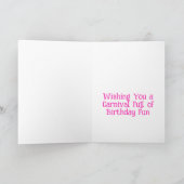 Carnaval van Fun Flamingo Kinder 5e verjaardag Kaart (Binnen)