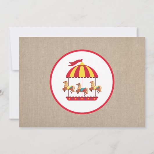 Carnaval Verjaardag Circus Dieren Party Uitnodigen Kaart (Achterkant)