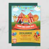 Carnaval Verjaardag Uitnodiging Circus Party (Voorkant / Achterkant)