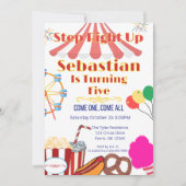 Carnavalfeest Uitnodiging met Tent Dak & Snacks (Voorkant)