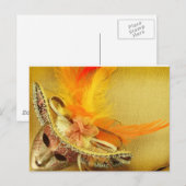 carnavalmasker op gele achtergrond briefkaart (Voorkant / Achterkant)