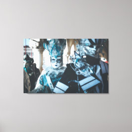 Carnavalmaskers in Venetië, Italië Canvas Afdruk
