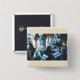 Carnavalmaskers in Venetië, Italië Vierkante Button 5,1 Cm