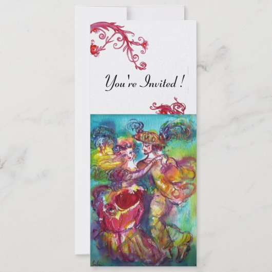 CARNAVALSDANS levendig blauw rood zwier Kaart (Voorkant)