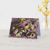 carnavalsmasker confetti wenskaart kaart (Gele Bloem)