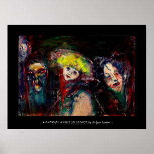 CARNAVALSNACHT IN VENETIE Venetiaanse Maskerade Ma Poster