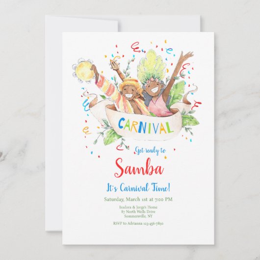 carnavalstijd paar kaart (Voorkant)