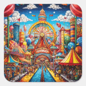 Carnavalsvierkant Sticker (Voorkant)