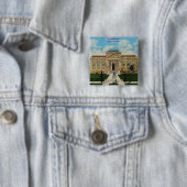 Carnegie Library Anniston Alabama Vierkante Button 5,1 Cm (In situ)