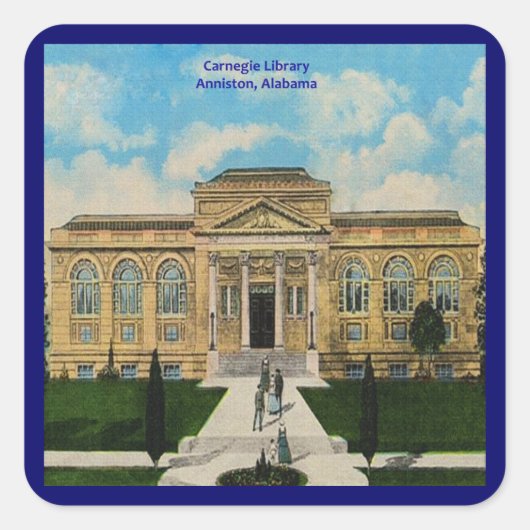  Carnegie Library Anniston Alabama Vierkante Sticker (Voorkant)