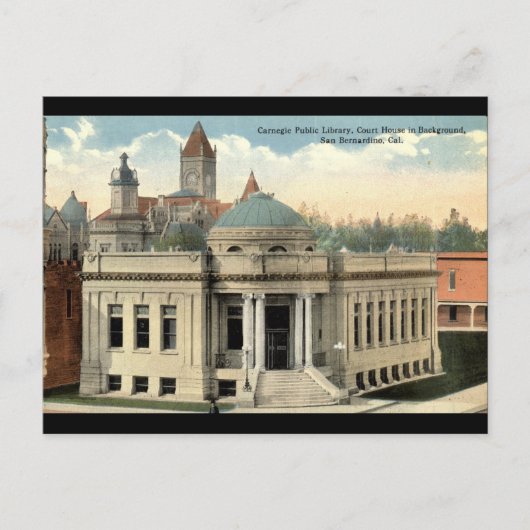 Carnegie Library San Bernardino CA c1915 Briefkaart (Voorkant)
