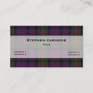 carnegie Tartan Plaid Custom Visitekaartje