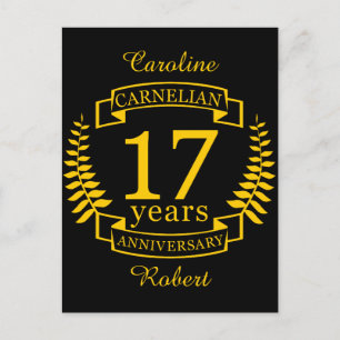 Carnelian Gemstone trouwdag 17 jaar Briefkaart
