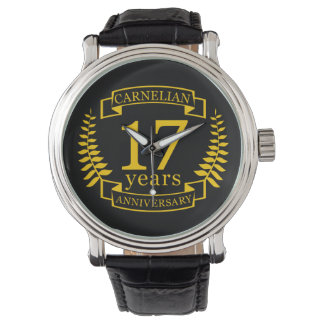 Carnelian Gemstone trouwdag 17 jaar Horloge