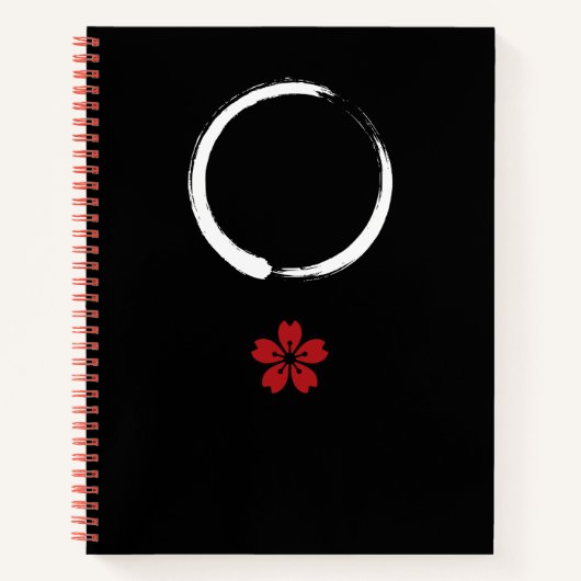 Carnet 円相桜 Enso Sakura – Japan Zen Black Notebook (Devant)