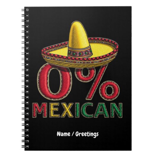 Carnet 0% Mexicain Funny Cinco De Mayo Hilarious (Devant)