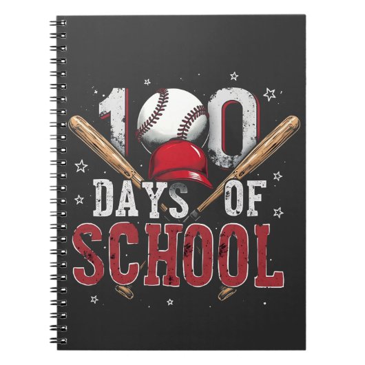 Carnet 100 jours d'amants de sport de baseball d'école (Devant)