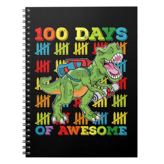 Carnet 100 Jours D'Étonnant T Rex Dinosaur 100ème École (Devant)