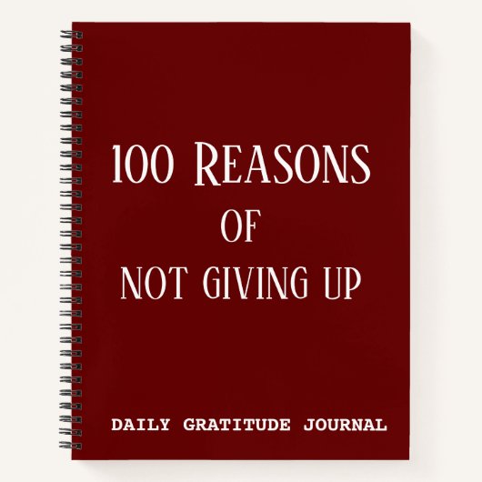 Carnet 100 Raisons De Ne Pas Abandonner La Gratitude Quot (Devant)