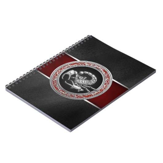 Carnet [100] Scorpion d'argent sacré sur noir (Côté gauche)