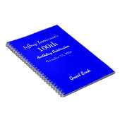 Carnet 100e Anniversaire Fête Bleue Nom spiral Invité (Côté Droit)