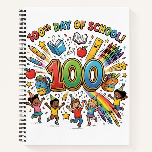 Carnet 100th Day of School Colorful Celebration Design –  (Devant)