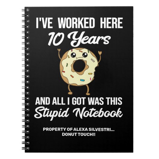 Carnet 10 ans d'anniversaire de travail 10 ans de service (Devant)
