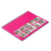 Carnet 10 Photos tendance - rose chaud et nom de script m (Côté gauche)