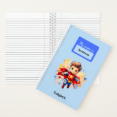 Carnet 11 Fournitures de bureau pour garçons super héros  (À l'intérieur)