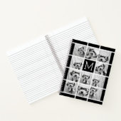 Carnet 11 Photo Collage Monogramme CAN EDIT noir (Intérieur)