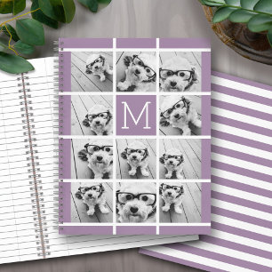 Carnet 11 Photo Collage Monogramme PEUT MODIFIER violet