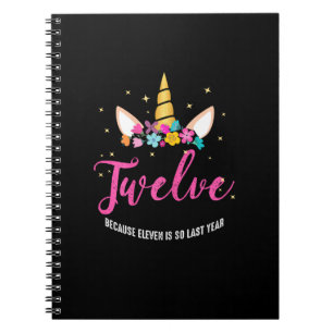 Carnet 12 Anniversaire Cadeaux de fille Unicorn 12e Birt