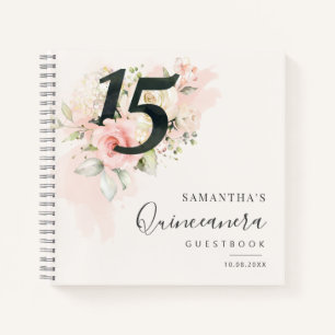 Carnet 15e anniversaire rose floral Qunceanera Invité