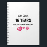 Carnet 16e anniversaire de Mariage Dons amusants pour lui<br><div class="desc">16e anniversaire Mariage Dons amusants pour lui ou son carnet de notes.Achetez la vôtre dès aujourd'hui !</div>