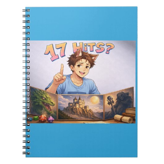 Carnet 17 HITS? Funny RPG Anime T-Shirt | Dungeon Master (Devant)