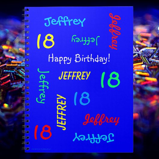 Carnet 18e Anniversaire de la fête Blue Guest Book, Répét