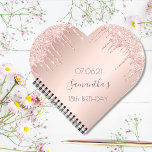 Carnet 18e anniversaire rose parties scintillant or goutt<br><div class="desc">Un carnet pour un 18ème anniversaire girly et glamour. Sur le devant : Un arrière - plan d'or faux rose avec une élégante parties scintillant d'or faux rose gouttes, peinture goutte à goutte. Le texte : Le nom est écrit en or rose foncé avec un grand script de style à...</div>