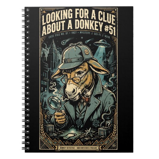 Carnet 1920s Detective Donkey Noir Comic (Devant)