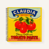 Carnet 1930 Claudia pâte de tomate imprimé étiquette (Devant)