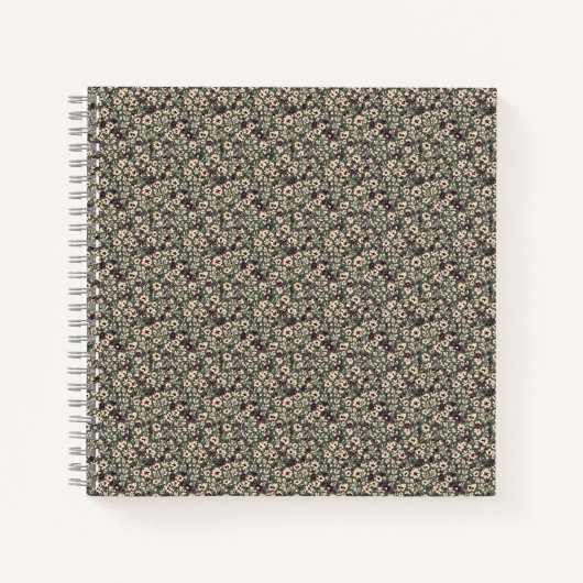 Carnet 1940s Wartime Floral Sprig Vintage Pattern (Devant)