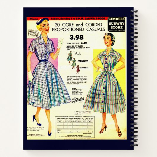 Carnet 1953 Boutique Gimbels (Dos)