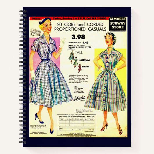 Carnet 1953 Boutique Gimbels (Devant)