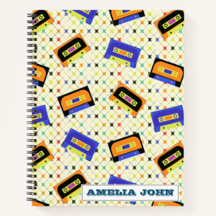 Carnet 1990s Retro Cassette Motif Personnalisé