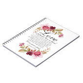 Carnet 1 Corinthiens 13:4-8 L'amour est Patient Bible Flo (Côté gauche)