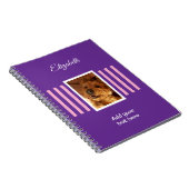 Carnet 1 nom de photo texte rose violet (Côté Droit)