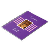 Carnet 1 nom de photo texte rose violet (Côté gauche)