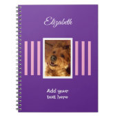 Carnet 1 nom de photo texte rose violet (Devant)