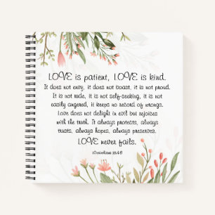 Carnet 1Corinthians 13:4-8 Love est Patient Love est enfa